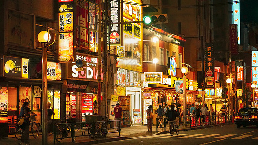 日本关西夜市背景图片