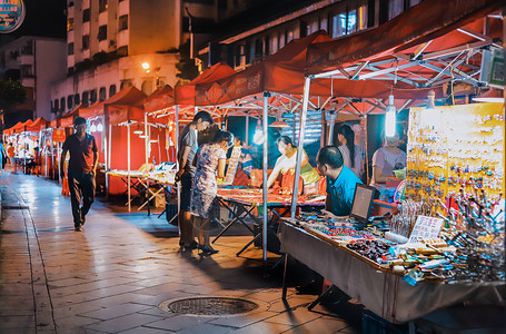 夜市小摊地摊经济生意背景