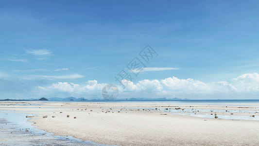热带夏季泰国苏梅岛白沙滩海滨背景
