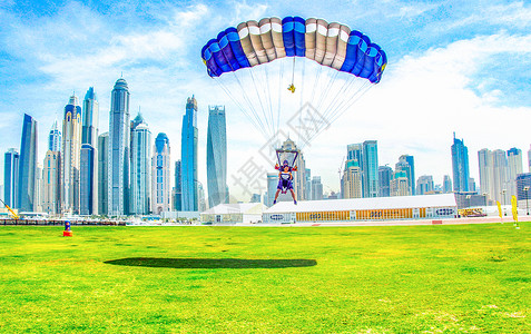 迪拜极限运动跳伞图片