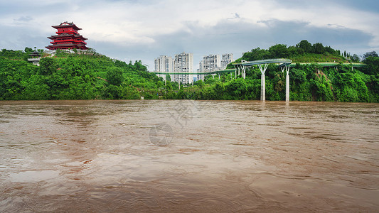 洪水洪涝自然灾害背景图片