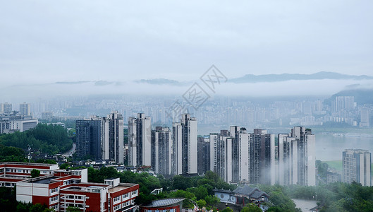 万州雾都重庆万州江南第一城背景