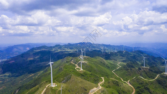 风电场风力发电的高清图片
