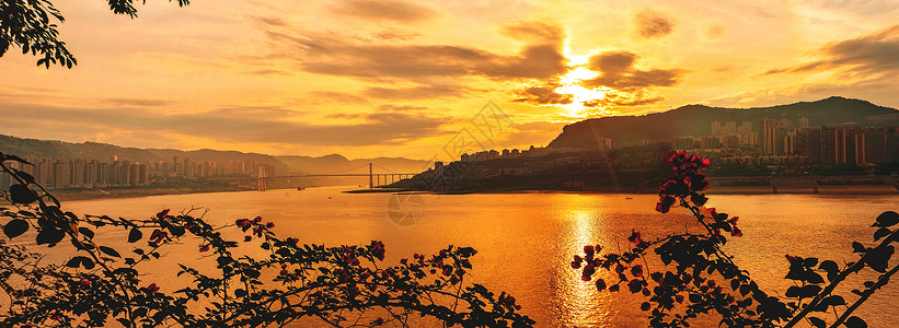 市桥平湖万州光芒万丈背景