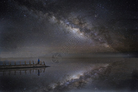茶卡盐湖星空图片