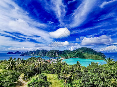 夏季山顶泰国皮皮岛山顶观景台背景