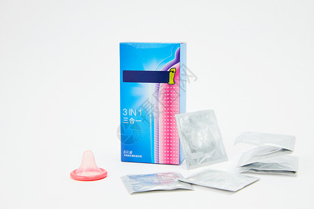 避孕套和包装盒背景图片