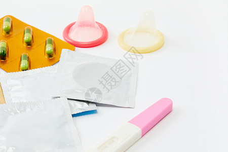 计生用品避孕药和避孕套背景