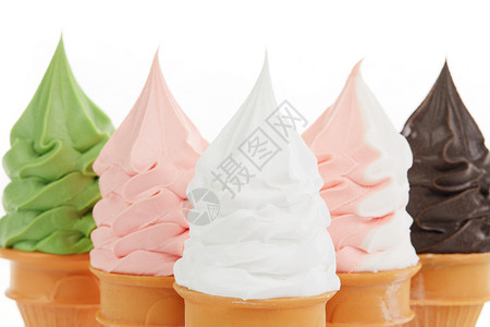 多种口味甜筒冰淇淋背景图片