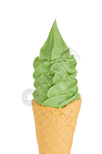 哈密瓜味奶油冰淇淋甜筒背景图片