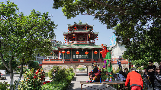 揭阳景点广东揭阳的进贤门背景