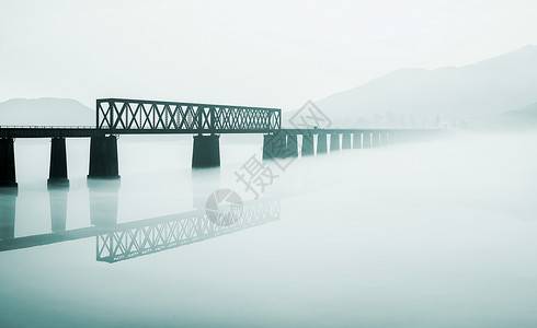 河口风光鸭绿江大桥风光背景