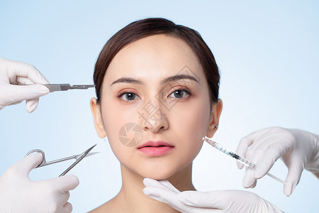 女性整容手术面部背景图片