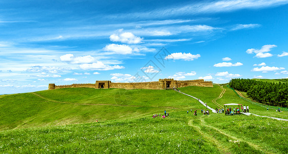 内蒙古草原古城背景图片