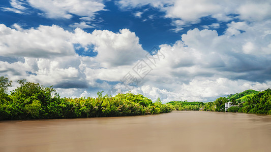 大水泰缅边境河克拉武里河背景