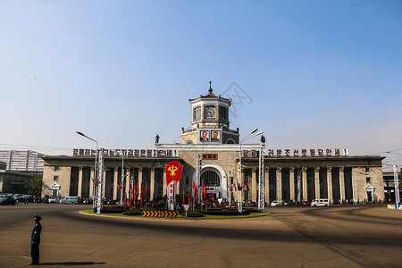 朝鲜平壤火车站背景