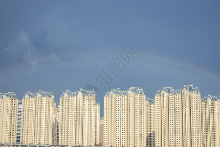 雨后的彩虹靡虹城市高清图片