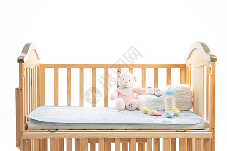 婴儿床背景婴儿用品背景