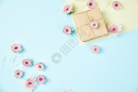 色彩小雏菊礼物盒背景图片