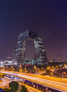 央视大裤衩北京央视总部大厦夜景背景