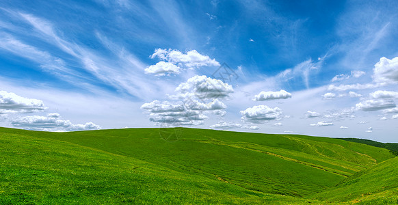 天空和草地内蒙古大草原景观背景