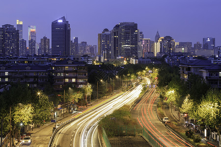 南京城墙中华门俯瞰城市夜景高清图片