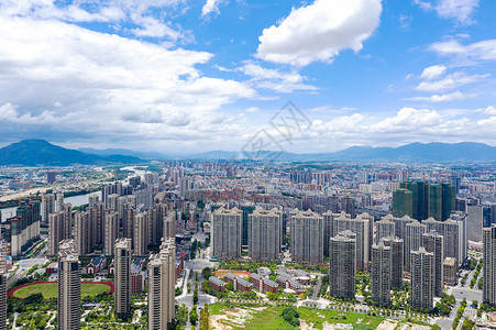 漳州碧湖公园周边建筑群背景图片