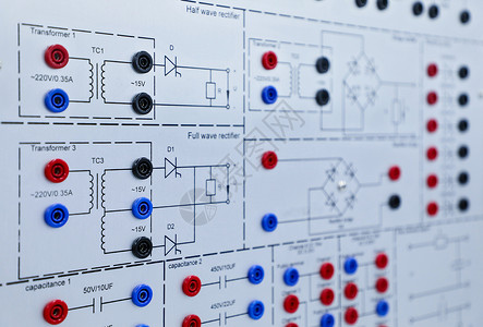 交直流电子设备实训面板特写高清图片