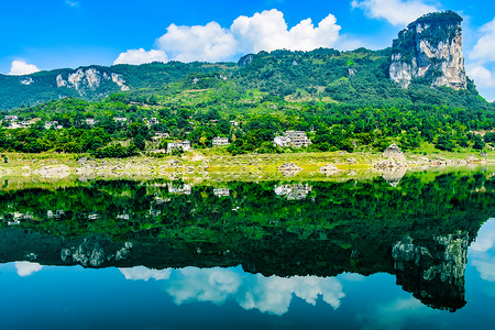 百里山水画廊贵州黔西乌江源百里画廊风景区背景