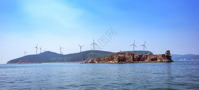 海岛风力发电背景图片