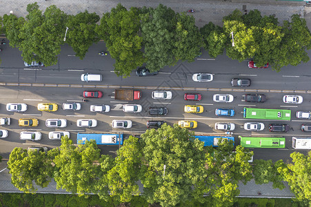 公路赛车俯拍拥堵交通背景