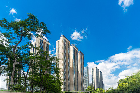 现代居住顺德城市高楼背景