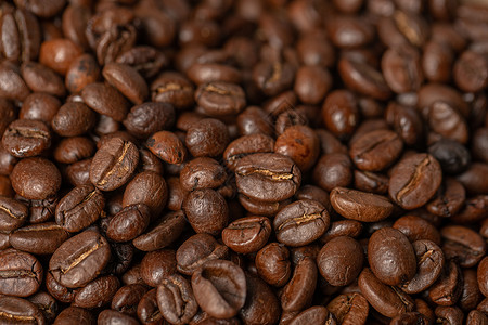 现磨烘培咖啡豆特写高清图片