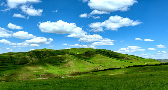 郊外草地内蒙古草原蓝天白云风光背景