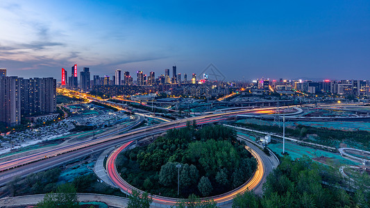 南京油坊桥城市夜景背景