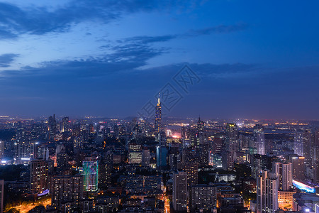 南京新街口城市建筑夜景背景图片