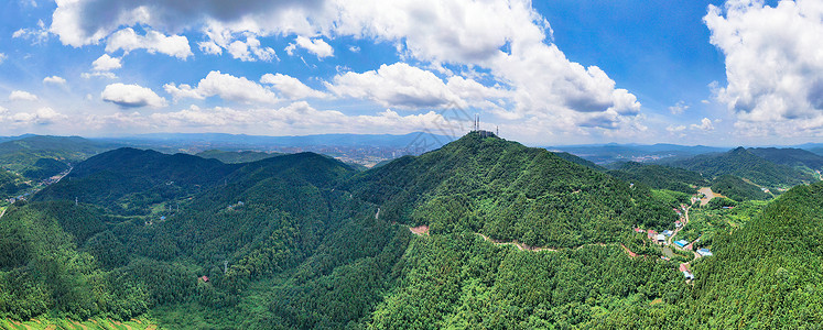 航拍湖南中坡山森林公园全景图背景图片