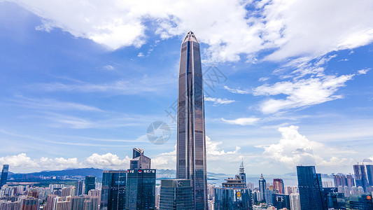 航拍深圳平安金融中心摩天大楼建筑群背景图片