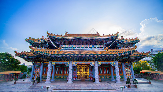 梅枝一座厦门梅山寺建筑风光背景