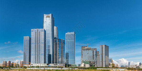 深圳商务大厦深圳前海建筑群背景