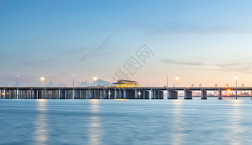 高速路夜景深圳前海海边公园广深沿江高速路背景