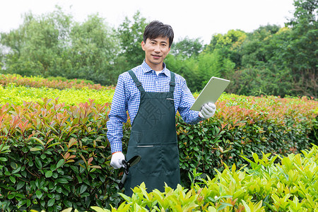 农场园丁记录植物生长状态图片