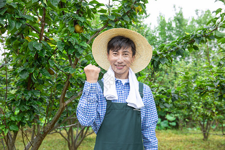 果园果农加油形象背景图片