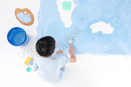 手绘动漫人物儿童手绘视界地图背景