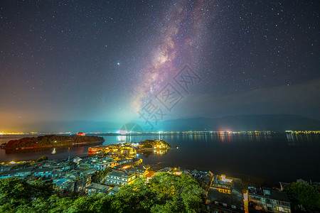 洱海夜景大理南诏风情岛背景