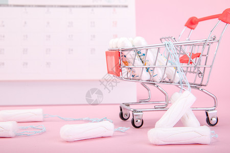粉色日历粉色背景上的卫生棉背景