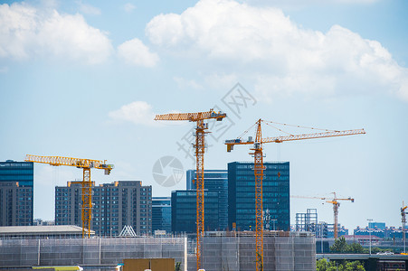 房地产建设建筑工地塔吊背景