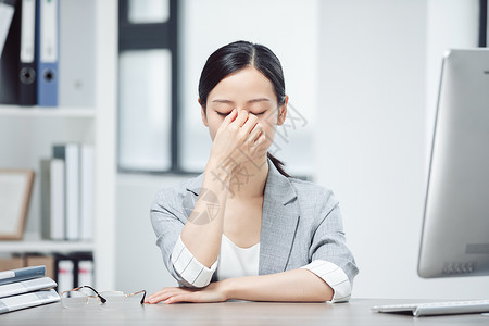 护眼屏保女白领做眼保健操护眼背景