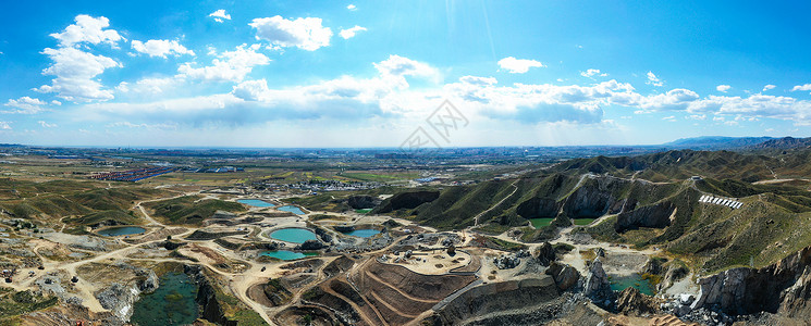 产业互联内蒙矿山修复自然风景摄影图背景