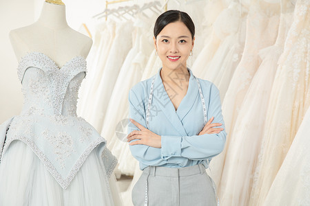 婚纱设计师制作婚纱形象服装设计师形象背景